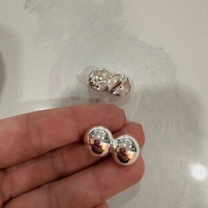 Jenny Bird Shiny Silver Ball Earrings_ Lyra (discontinued)